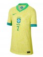 Brazílie Vinicius Junior #7 Domácí Dres pro Dámské Copa America 2024 Krátký Rukáv